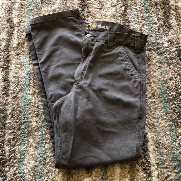 CARHARTT Men’s Work Pants Rugged Flex Relaxed Fit 34x34 (actual inseam 33") Gray - Picture 1 of 6
